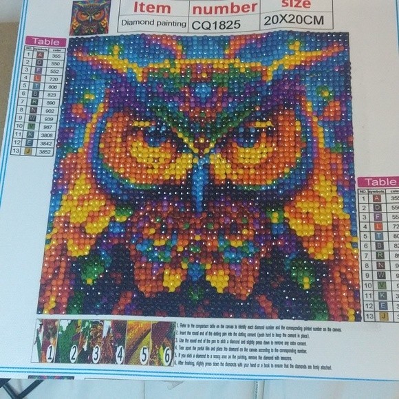 COMPLETED Brightly Colored Owl 5D Diamond Painting - Picture 1 of 9